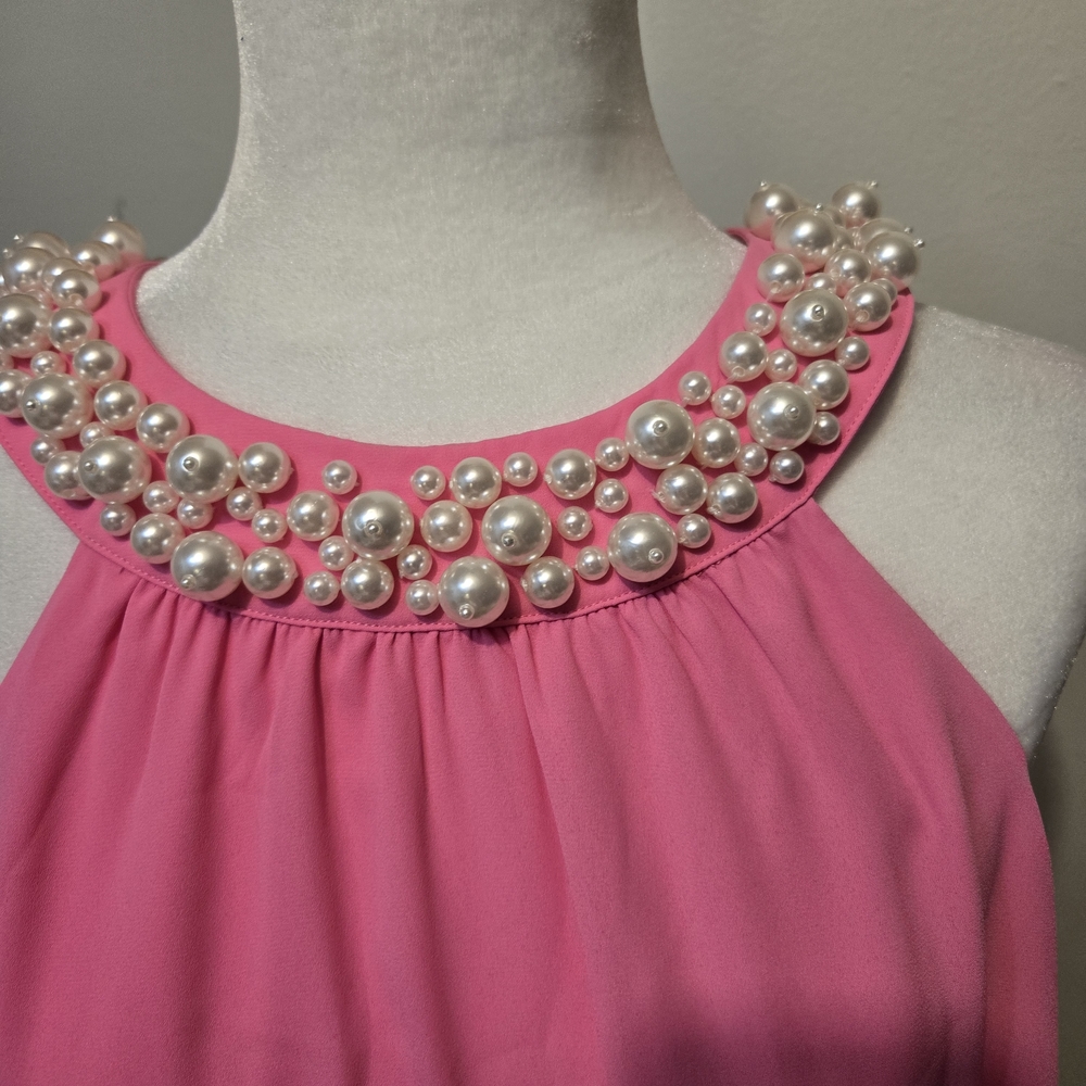 Lully Pulitzer legant Pink Pearl-Embellished Women's Top - Picture 5 of 9